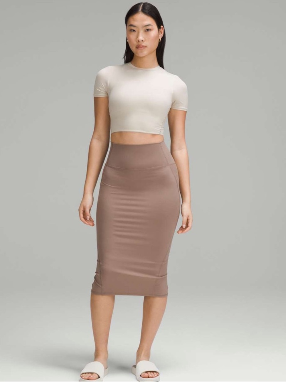 Lululemon Nulu Slim-Fit High-Rise Skirt Taupetastic Size 8